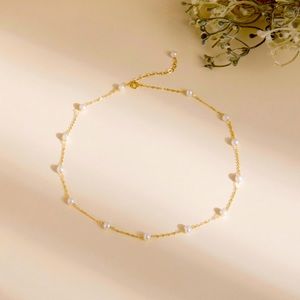 New Real Pearl Gold Choker Necklace